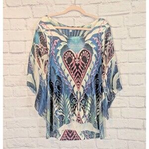 Cover Charge Blingy Heart Geometric flowy boho top Size Medium